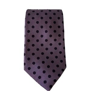 Emilio Ponti Tie Purple On Purple Polka‎ Dot Silk Necktie Woven Selftipped